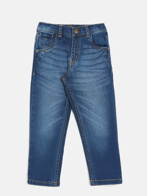 

Palm Tree Boys Navy Regular Fit Mid-Rise Clean Look Stretchable Jeans, Navy blue