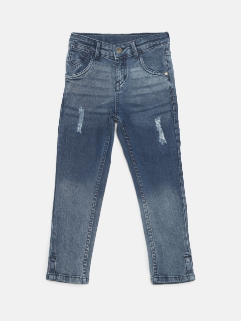 

Palm Tree Boys Blue Slim Fit Mid-Rise Low Distressed Stretchable Jeans