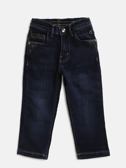 

Gini and Jony Boys Navy Blue Regular Fit Mid-Rise Clean Look Stretchable Jeans