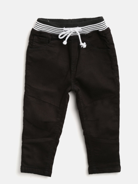 

Gini and Jony Boys Black Regular Fit Solid Trousers