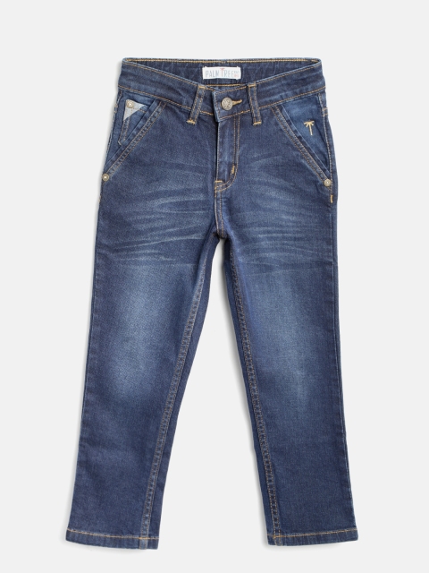 

Palm Tree Boys Navy Blue Regular Fit Mid-Rise Clean Look Stretchable Jeans