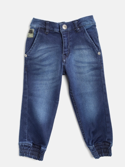 

Palm Tree Boys Navy Blue Mid-Rise Clean Look Stretchable Jogger