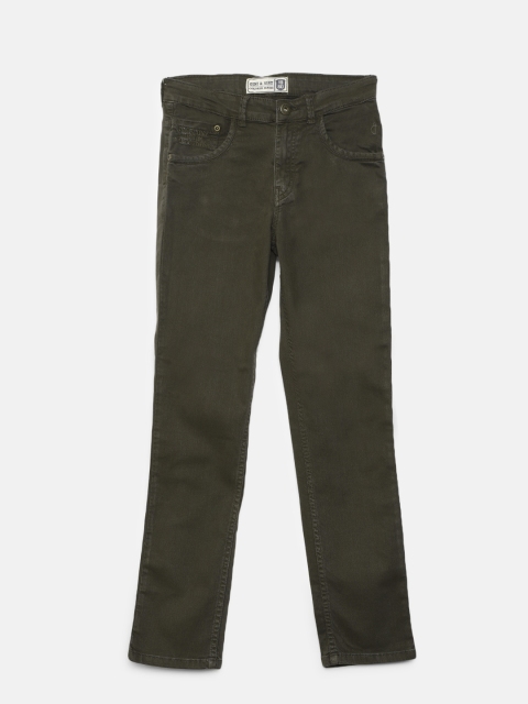 

Gini and Jony Boys Olive Green Regular Fit Mid-Rise Clean Look Stretchable Jeans