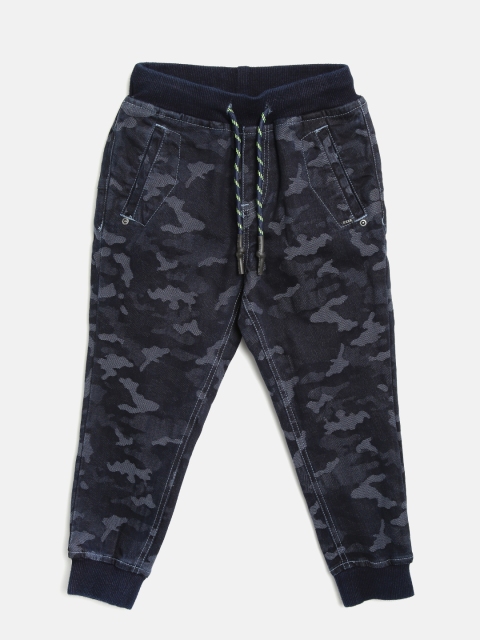 

Gini and Jony Boys Navy Blue Camouflage Print Denim Joggers