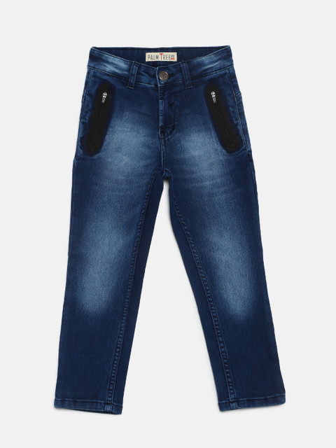 

Palm Tree Boys Navy Blue Regular Fit Mid-Rise Clean Look Stretchable Jeans