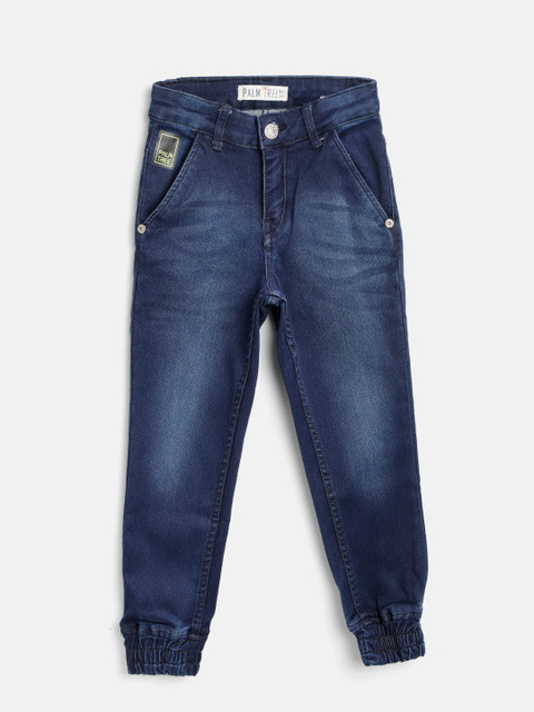 

Palm Tree Boys Navy Blue Mid-Rise Clean Look Stretchable Jogger