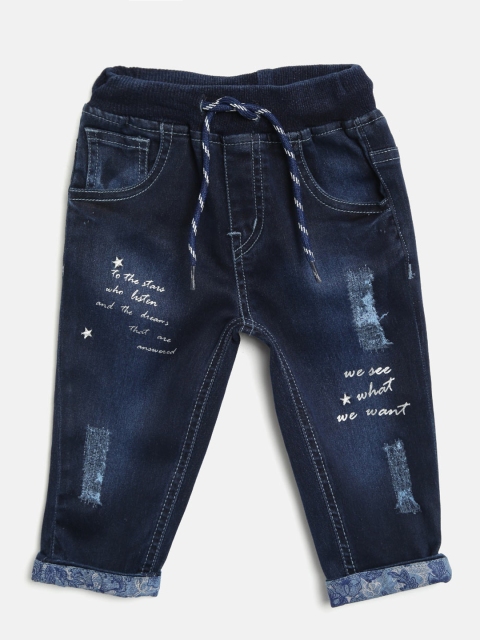 

Gini and Jony Girls Navy Blue Regular Fit Solid Trousers