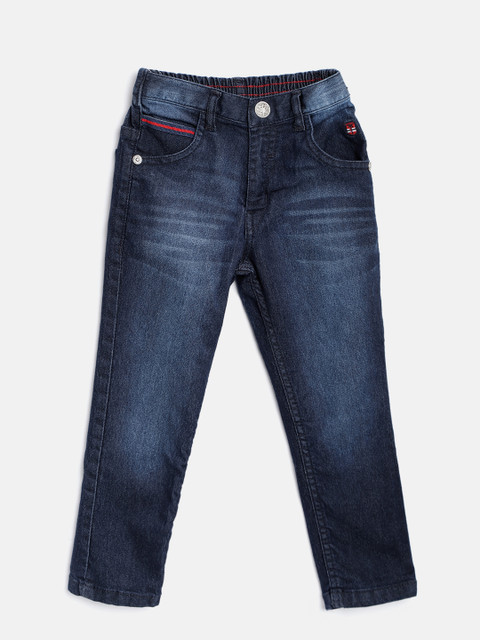 

Palm Tree Boys Navy Blue Regular Fit Mid-Rise Clean Look Jeans