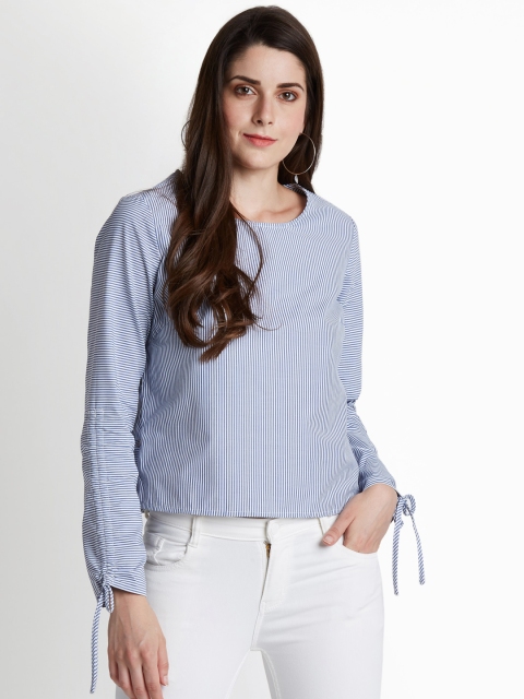 

Annabelle by Pantaloons Women Blue Striped Top