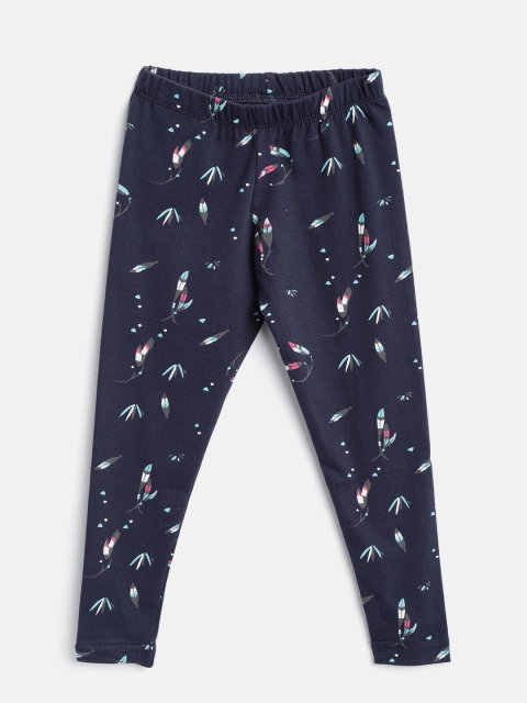 

Palm Tree Girls Navy Blue & Sea Green Printed Leggings