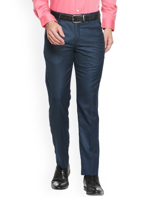

Peter England Men Blue Slim Fit Solid Formal Trousers