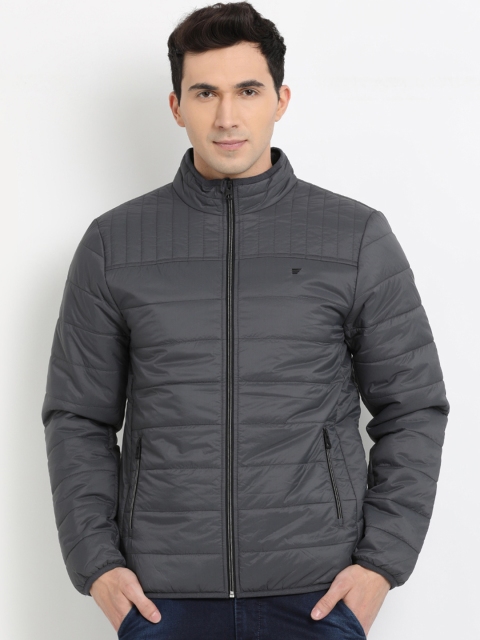 

t-base Men Grey Solid Padded Jacket