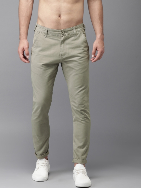 

HERE&NOW Men Grey Slim Fit Solid Chinos