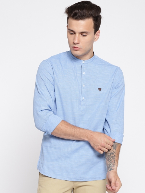 

John Players Men Blue Trim Fit Solid Casual Shirt