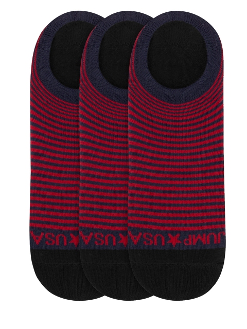 

JUMP USA Women Pack of 3 Striped Shoeliners, Maroon
