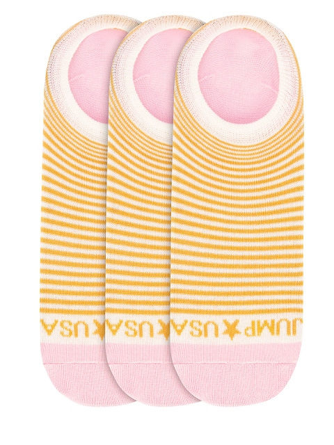 

JUMP USA Women Pack of 3 Striped Shoeliners, Pink