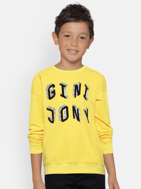 

Gini and Jony Boys Yellow Printed Sweatshirt