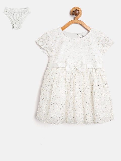 

Gini and Jony Girls White Printed A-Line Dress