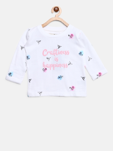 

Palm Tree Girls White & Pink Printed Sweatshirt