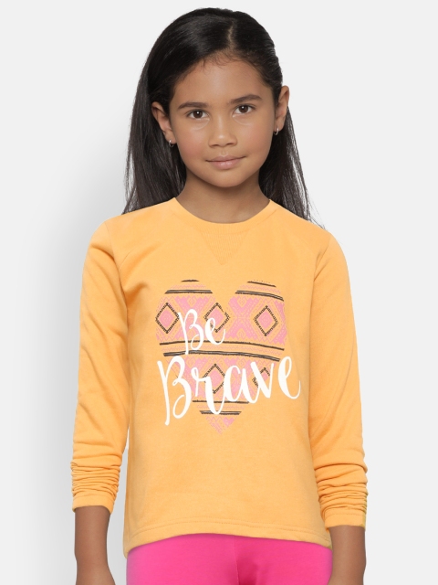 

Palm Tree Girls Mustard Yellow Printed Sweatshirt