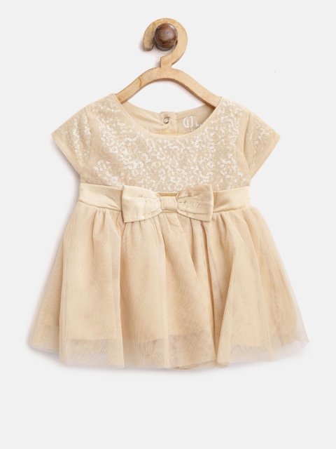 

Gini and Jony Girls Golden Embellished Fit & Flare Dress, Gold