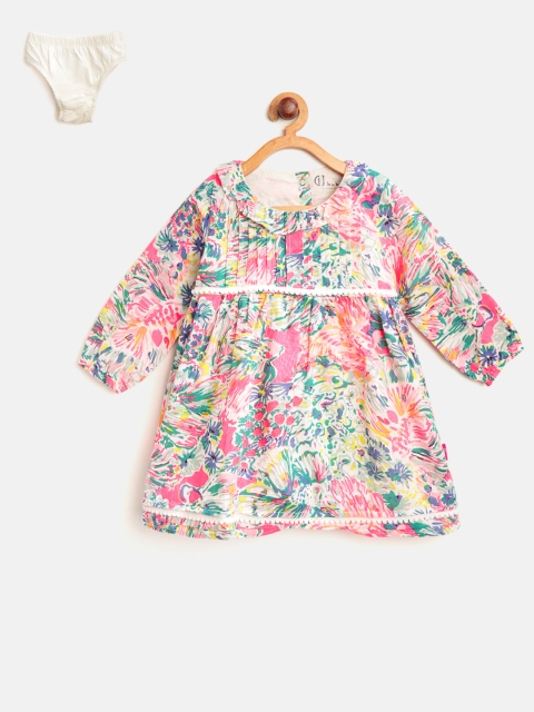 

Gini and Jony Girls Pink Printed A-Line Dress