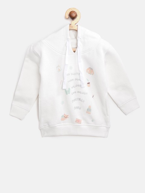 

Palm Tree Girls White Printed Hooded Sweatshirt