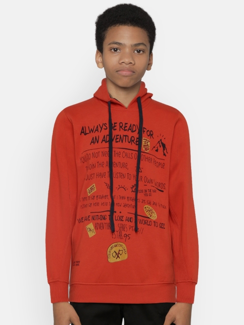 

Palm Tree Boys Orange Printed Hooded Sweatshirt