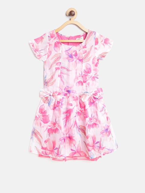 

Gini and Jony Girls Pink Printed Fit and Flare Dress