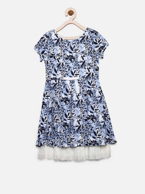 

Gini and Jony Girls Blue Floral Print Fit & Flare Dress