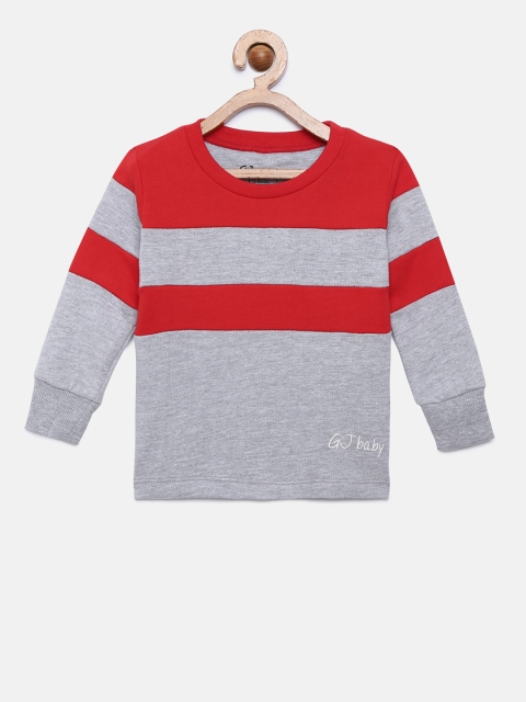 

Gini and Jony Boys Grey & Red Colourblocked Sweatshirt