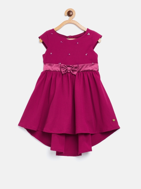 

Palm Tree Girls Maroon Fit and Flare Dress