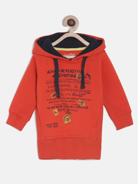 

Palm Tree Boys Red Printed Hooded Sweatshirt