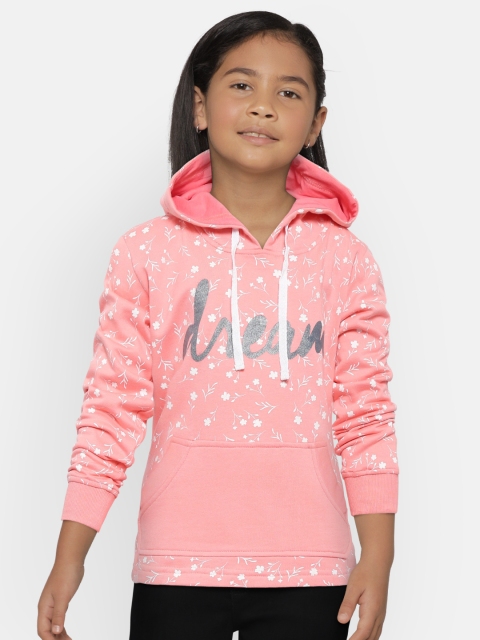 

Palm Tree Girls Pink & White Printed Hooded Sweatshirt
