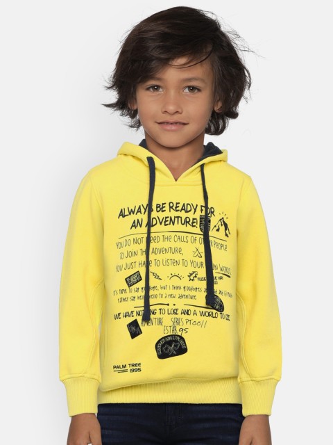 

Palm Tree Boys Yellow Printed Hooded Sweatshirt