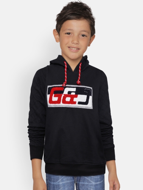 

Gini and Jony Boys Black Applique Hooded Sweatshirt