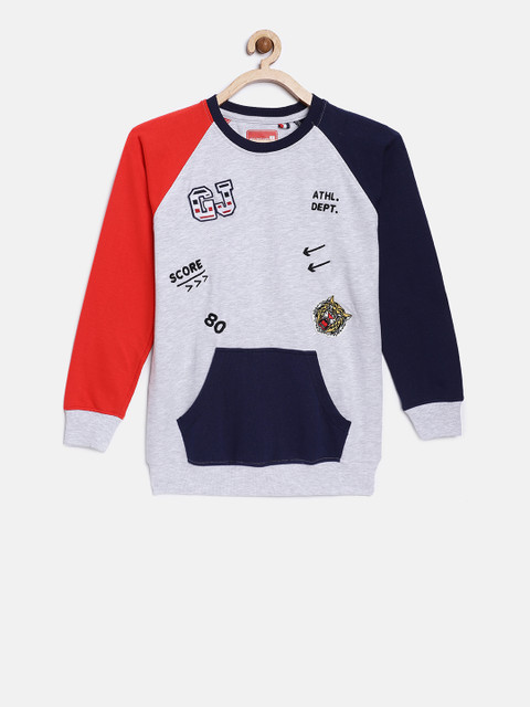 

Gini and Jony Boys Grey Printed Sweatshirt