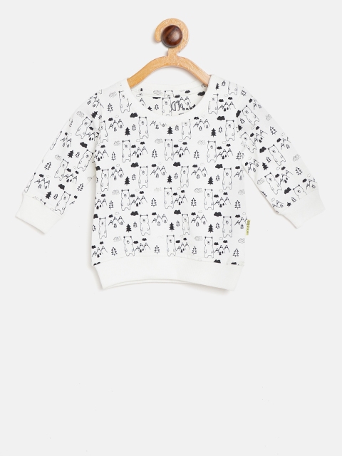 

Gini and Jony Boys White & Black Printed Sweatshirt