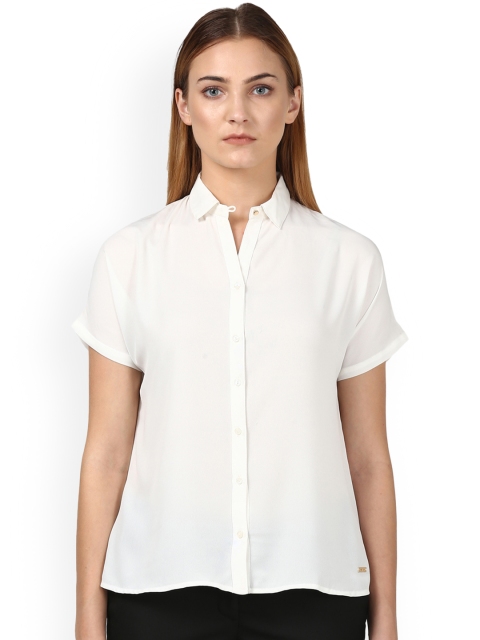 

Park Avenue Women White Solid Shirt