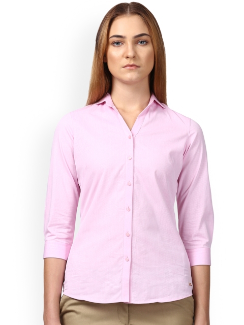 

Park Avenue Women Pink Solid Formal Shirt