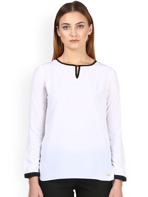 

Park Avenue Women White Solid A-Line Top