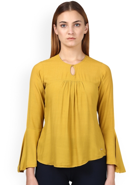 

Park Avenue Women Yellow Solid A-Line Top