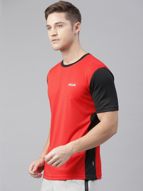 

French Connection Men Red Solid Round Neck T-shirt