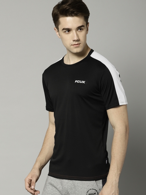 

French Connection Men White Solid Round Neck T-shirt