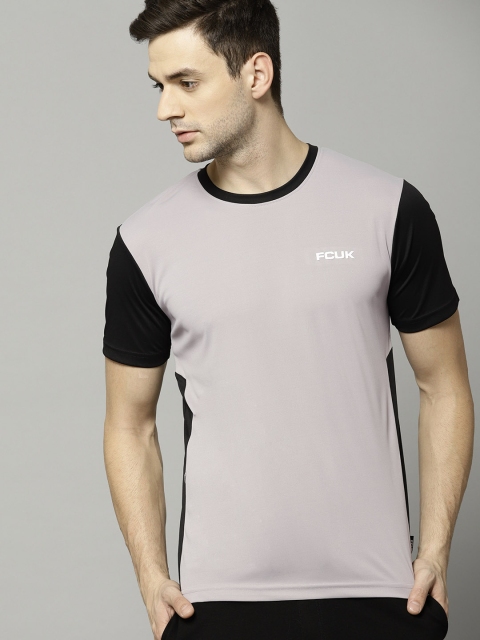 

French Connection Men Grey Solid Round Neck T-shirt
