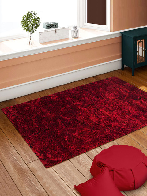 

Story@home Red Floral Carpet
