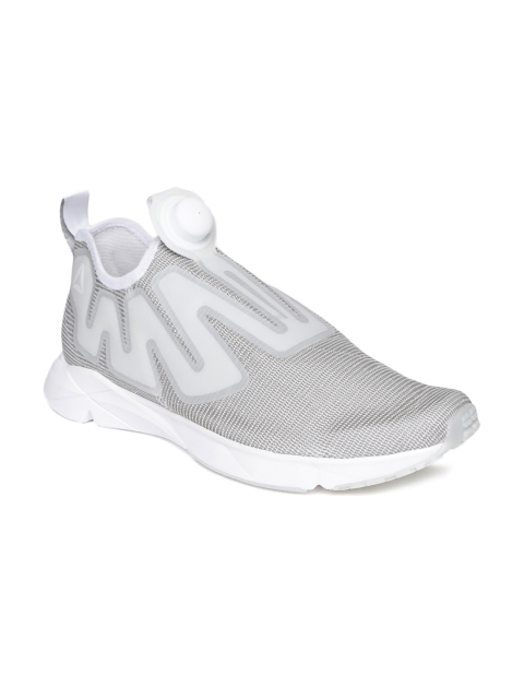 

Reebok Unisex Grey & Off-White Pump Supreme Flexweave Checked Running Shoes