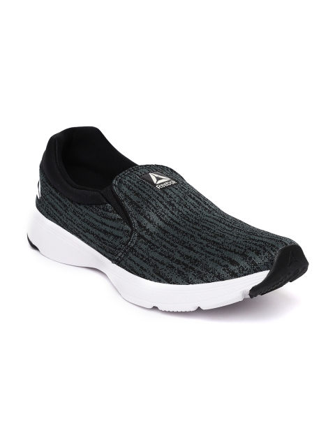 

Reebok Men Black & Green Stride Slip On Running Shoes