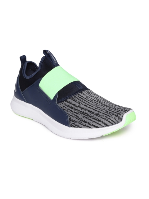 

Reebok Men Grey & Navy Blue LP Slip-On Walking Shoes