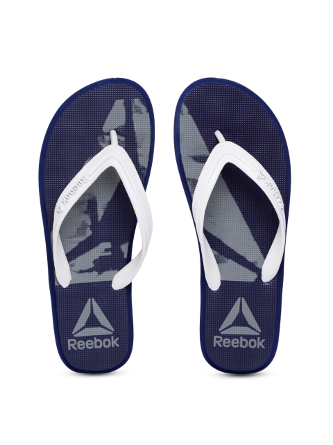 

Reebok Men Navy Blue & Grey Russel LP Printed Thong Flip-Flops